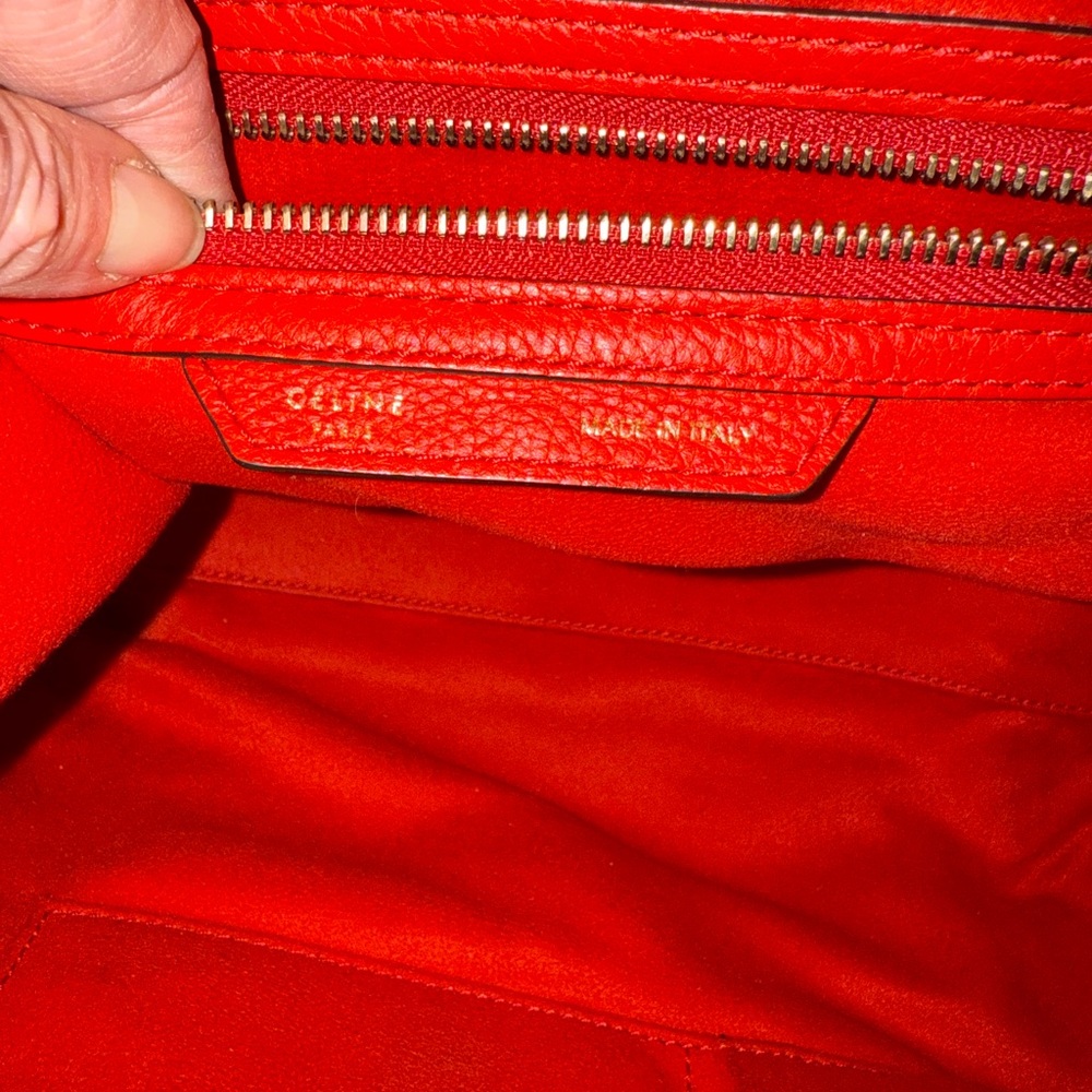 Celine luggage tote red with gold hardware - Picture 5 of 9